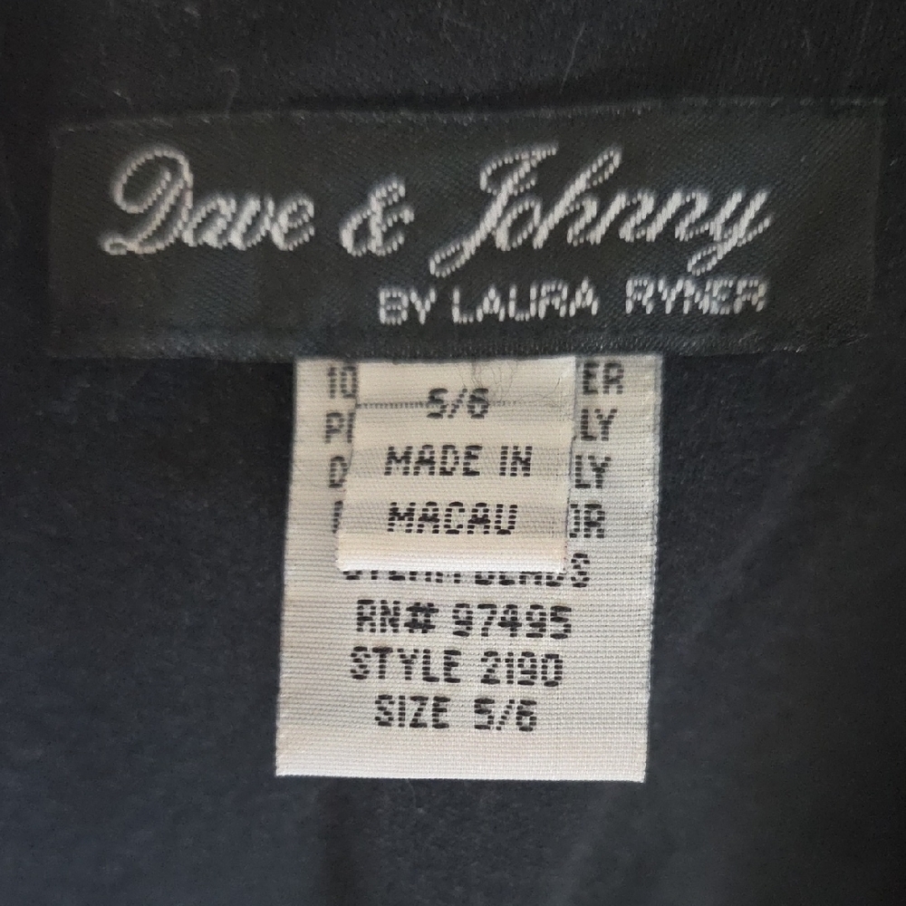 Dave & Johnny Junior's Black Velvet Dress W/Silver 1920s Art Deco Beading Size 5 - Picture 4 of 8